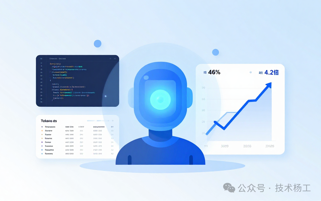 OpenSpace Agent自进化引擎效果示意图：核心数据显示Token消耗减少46%，收益提升4.2倍