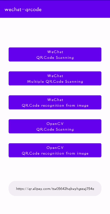 WeChatQRCode演示界面截图