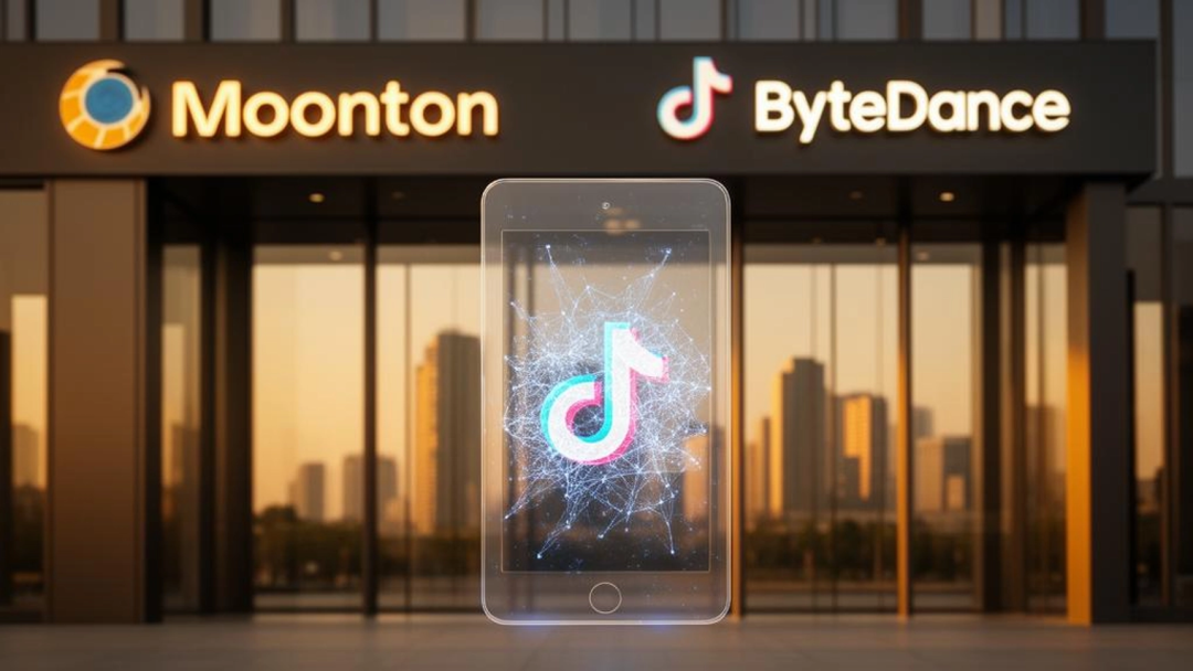 象征字节跳动、TikTok与沐瞳关联的创意图片