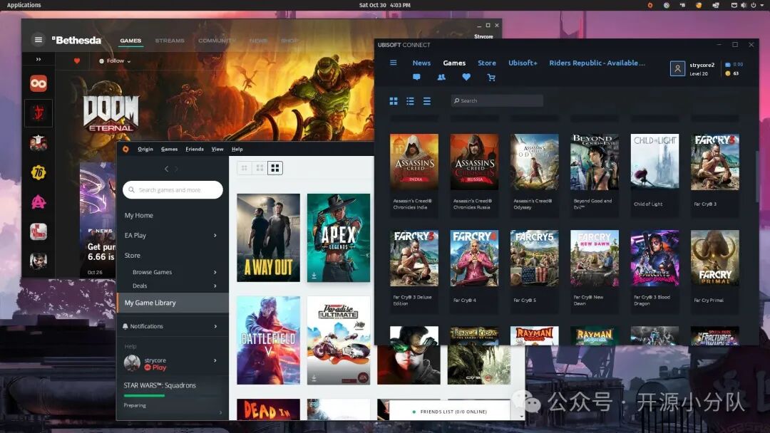 Lutris整合多游戏平台效果示意