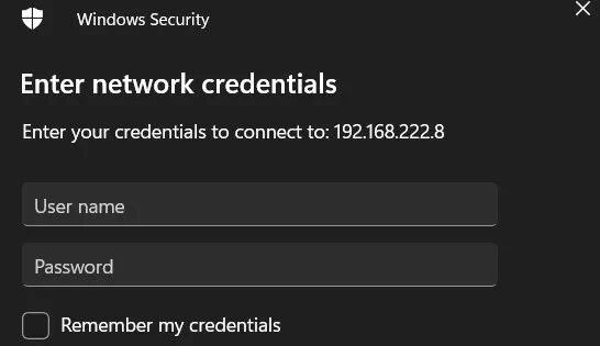 Windows网络凭据输入窗口