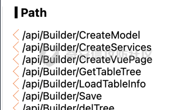 Builder模块接口路径列表