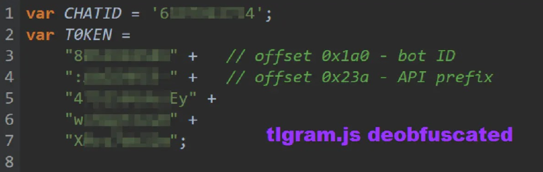 经过反混淆处理的Telegram机器人配置代码