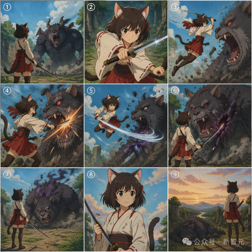 九宫格动漫战斗分镜插画