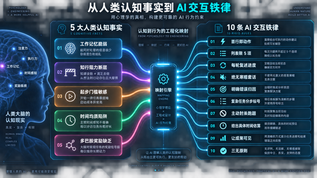 源自成人 ADHD 工具包的 5 个认知事实与 10 条不可逾越的交互铁律映射全景