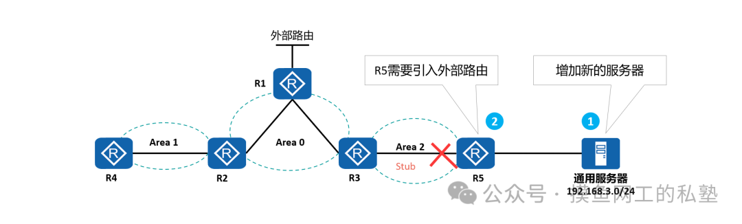 Stub区域无法引入外部路由的场景