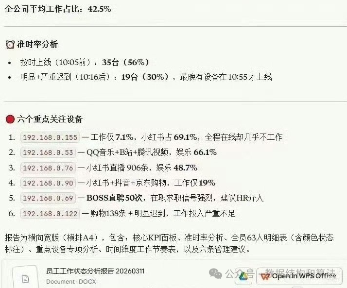 公司网络分析报告截图