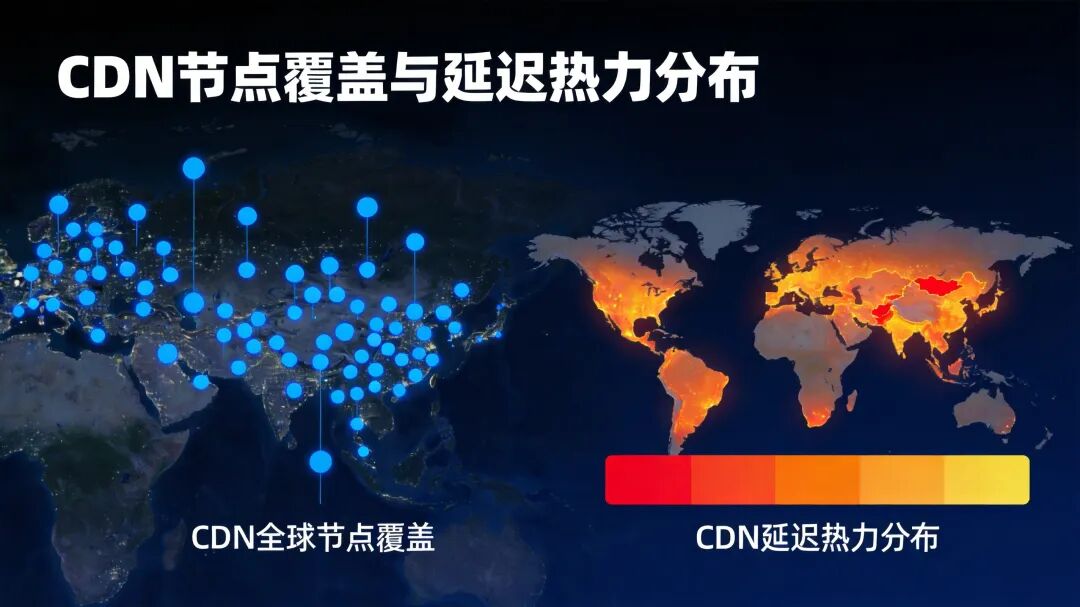 CDN全球节点覆盖与网络延迟热力分布图