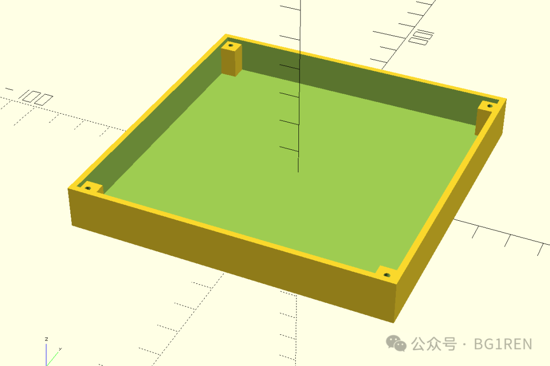 在OpenSCAD中设计的Z80单板机底座3D模型