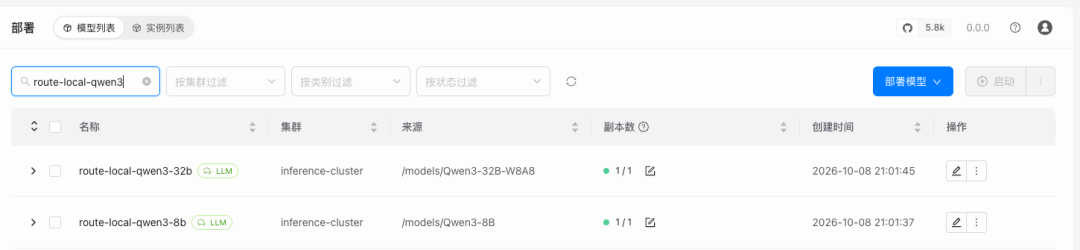 GPUStack 部署列表:Qwen3-8B 和 Qwen3-32B-W8A8 已就绪