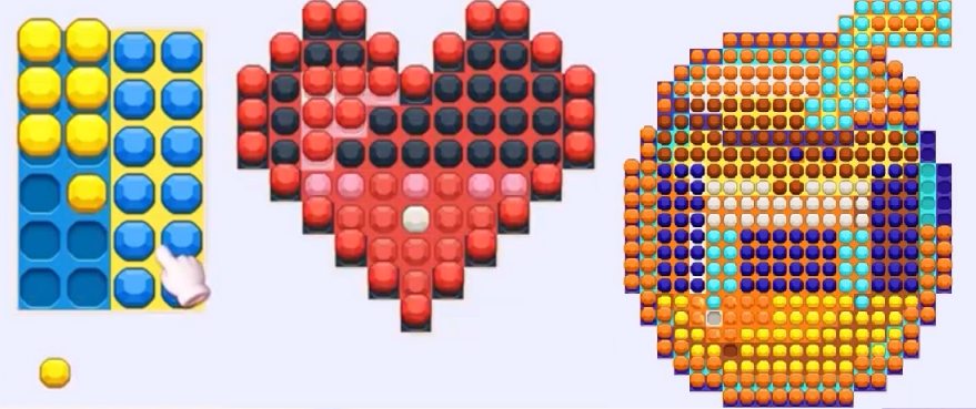 Jewel Coloring游戏界面图:多图案拼接