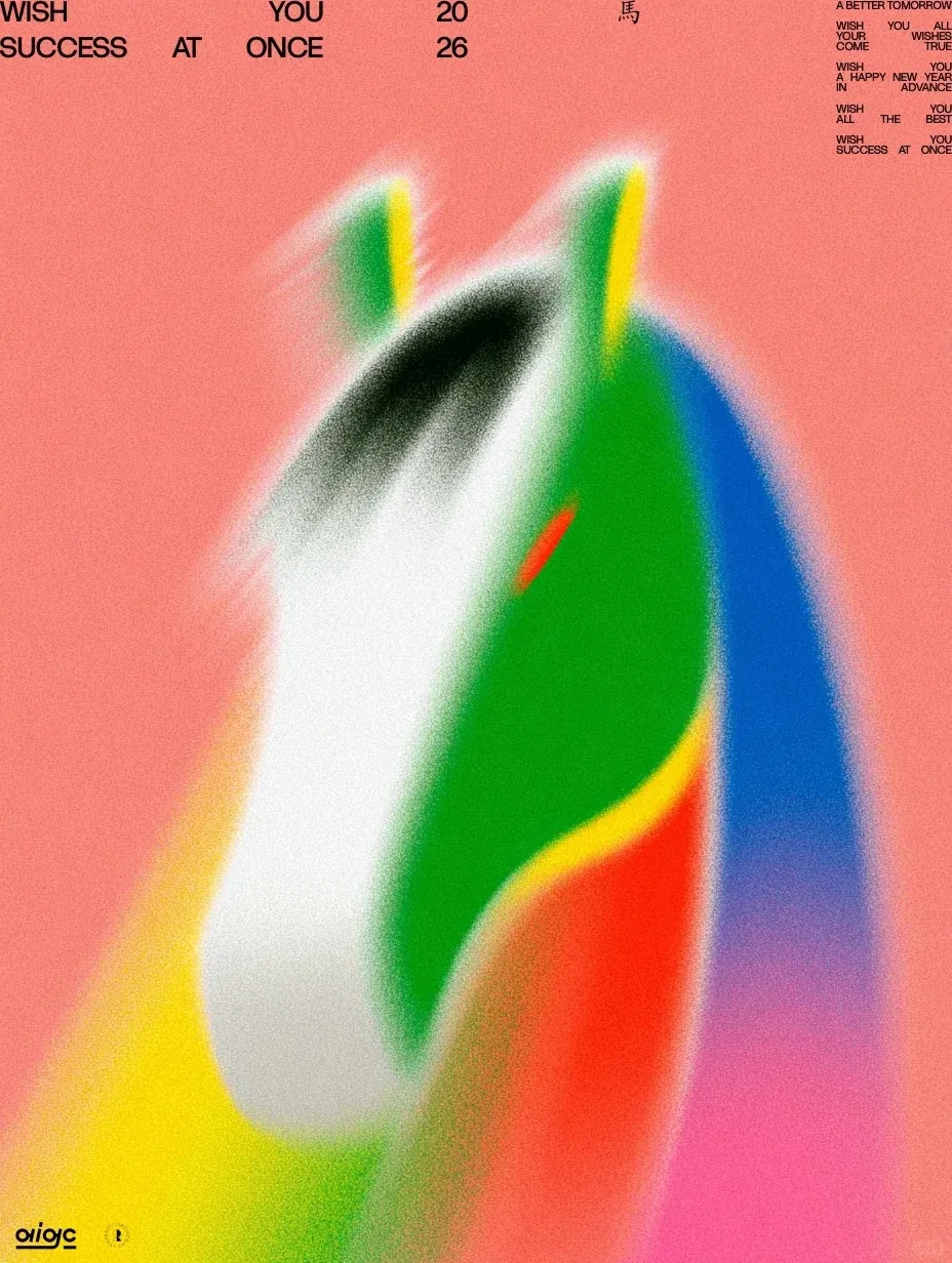 动态模糊色彩抽象祝福海报