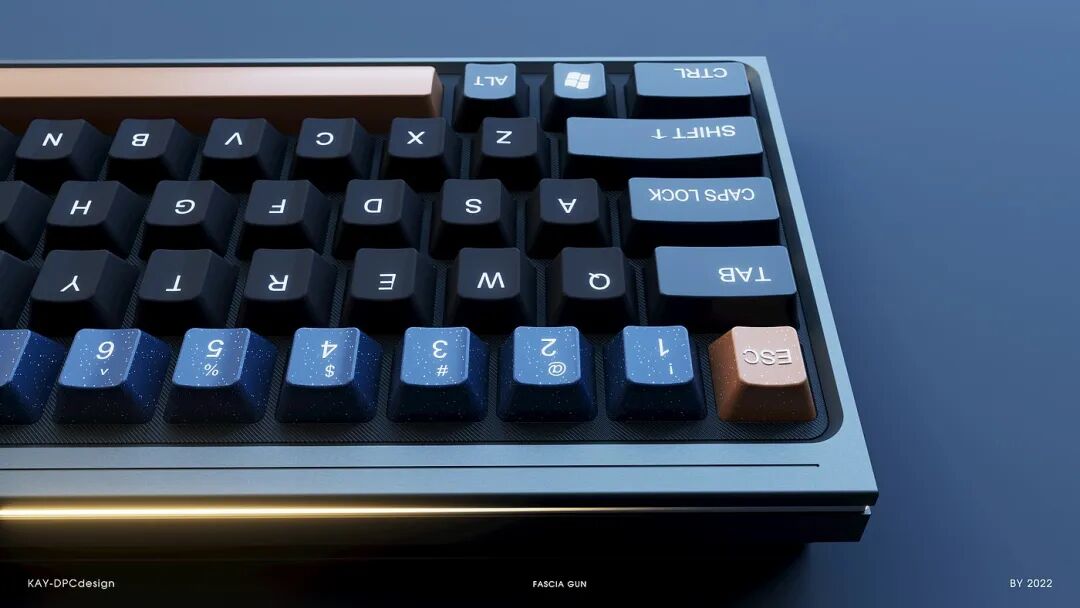 黑色键帽蓝色星空数字键键盘局部