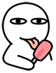 简笔画表情，舔冰棒