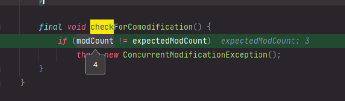 modCount与expectedModCount不匹配示意图
