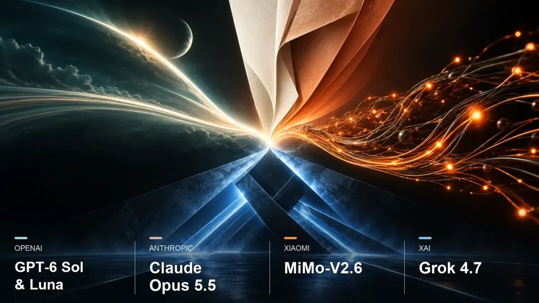 GPT-6 Sol/Luna、Claude Opus 5.5、MiMo-V2.6 与 Grok 4.7 新模型发布对比
