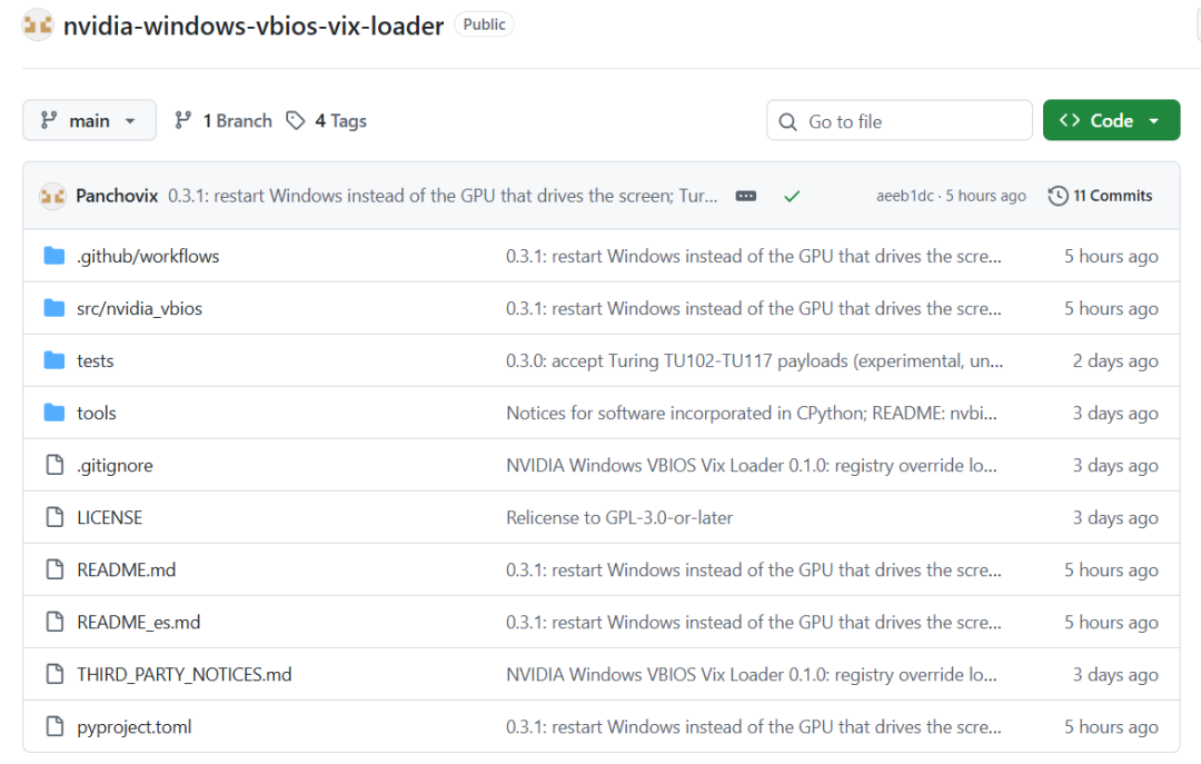 nvidia-windows-vbios-vix-loader GitHub 仓库