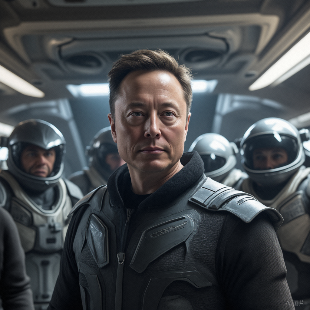 科幻风格配图，隐喻AI竞争