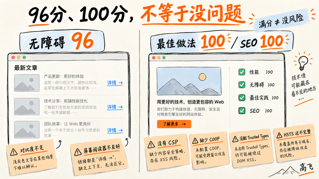 无障碍 96 分与最佳做法 100 分不等于零风险