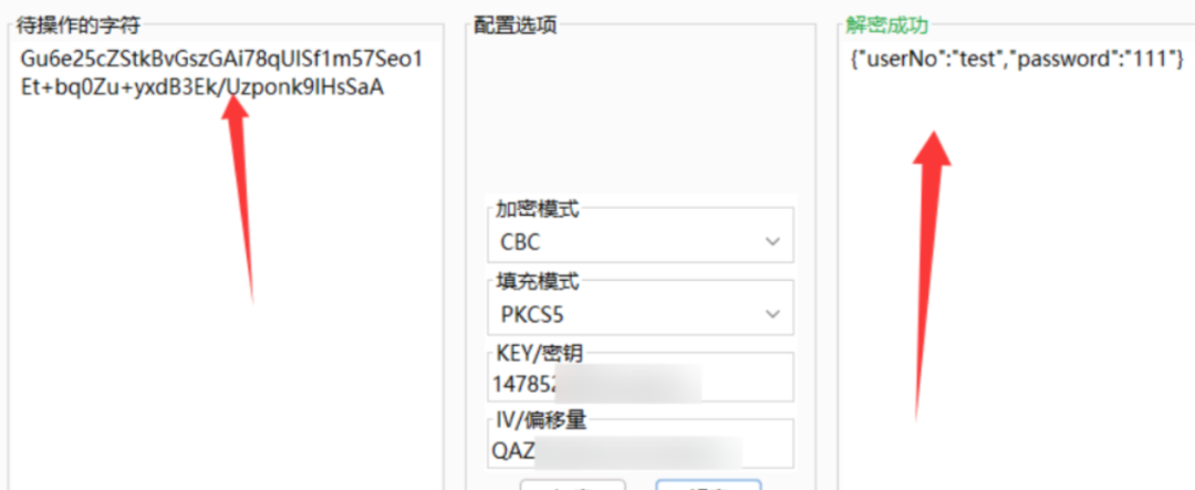 配置解密规则成功获取明文账号密码