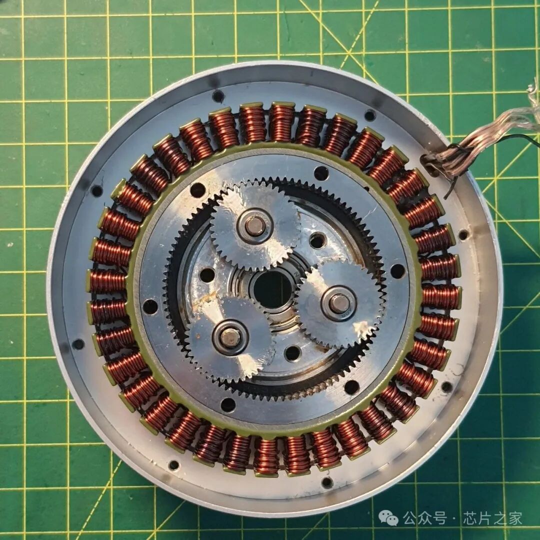电机定子及内部行星齿轮结构