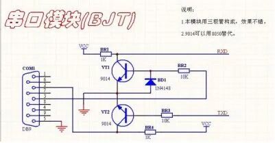三极管串口通信模块(BJT)电路图
