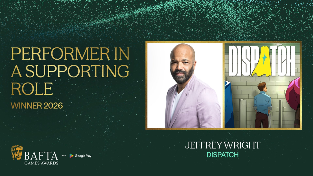 BAFTA游戏奖最佳配角获奖海报：Jeffrey Wright 《超英派遣中心》
