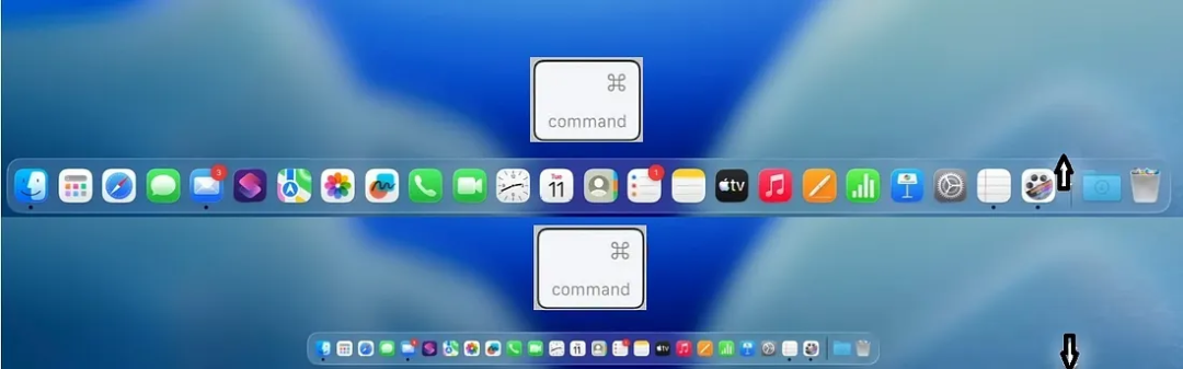 拖动Dock分隔线调整大小