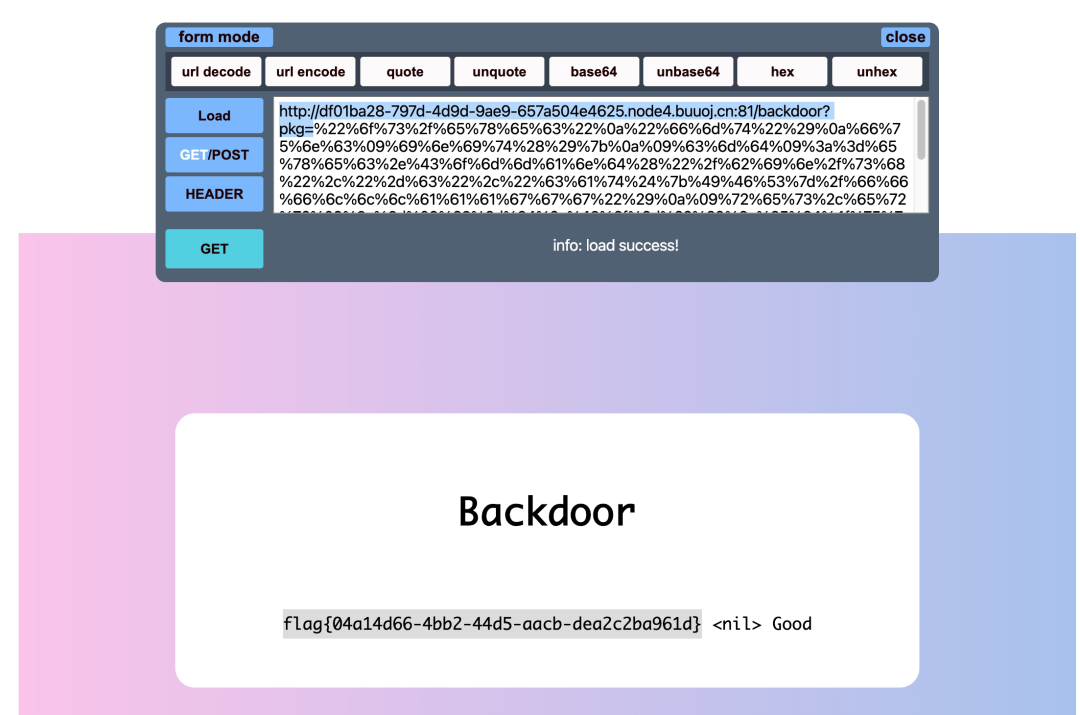 成功执行系统命令并回显Flag的页面截图