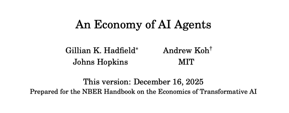 论文封面：An Economy of AI Agents