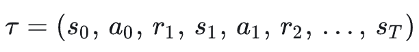 轨迹τ表示