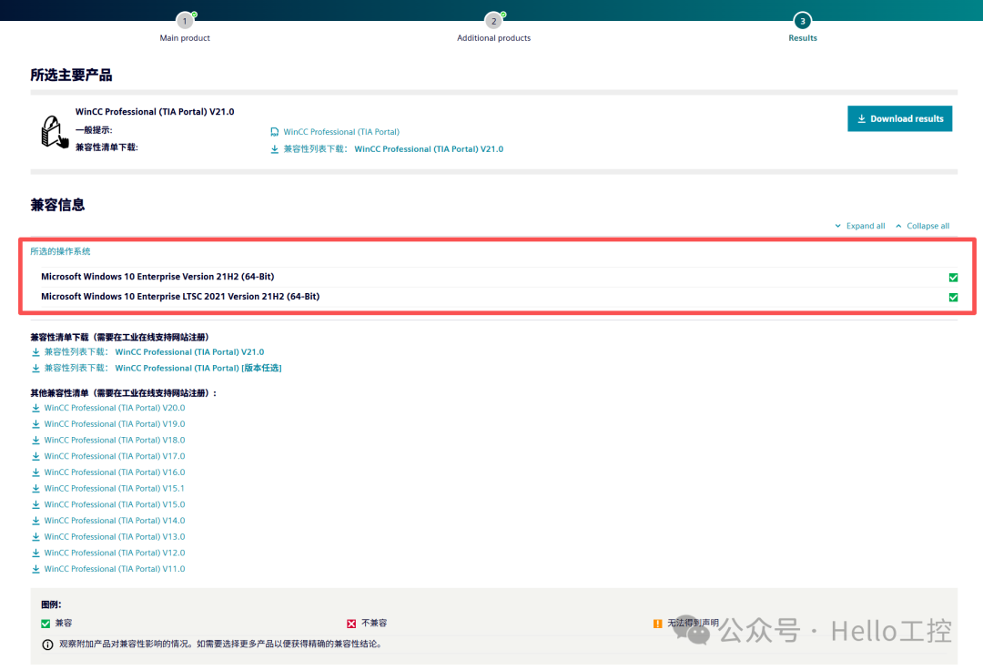 手动检查后得到的兼容性结果
