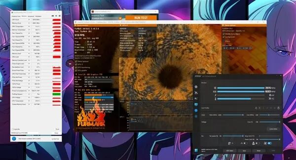 595.71驱动下GPU超频监控数据