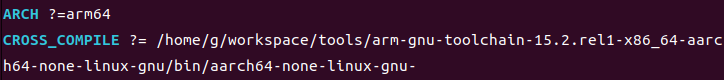 在Makefile中直接定义ARCH和CROSS_COMPILE变量