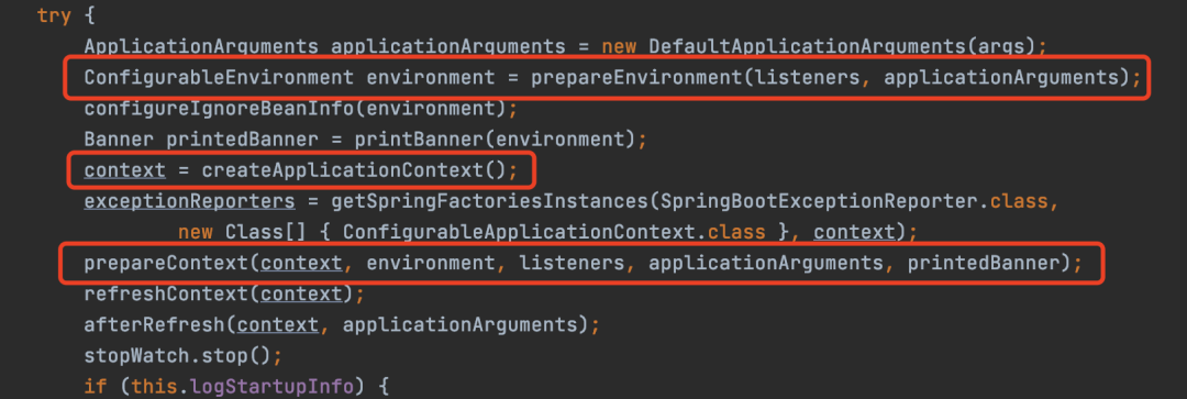 刷新前阶段核心代码：创建Environment、ApplicationContext及prepareContext