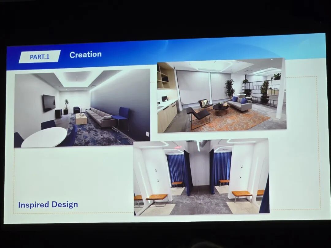 动捕棚休息室、休息厅及服装适配间的室内设计图