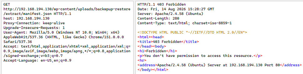 Apache 访问 manifest.json 返回 403 Forbidden