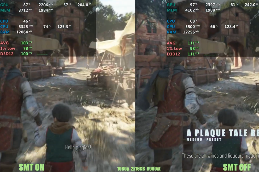 《瘟疫传说》SMT开启与关闭帧数对比