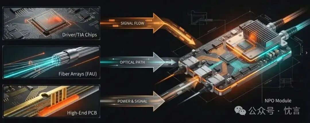 NPO模块内部结构与信号流示意图