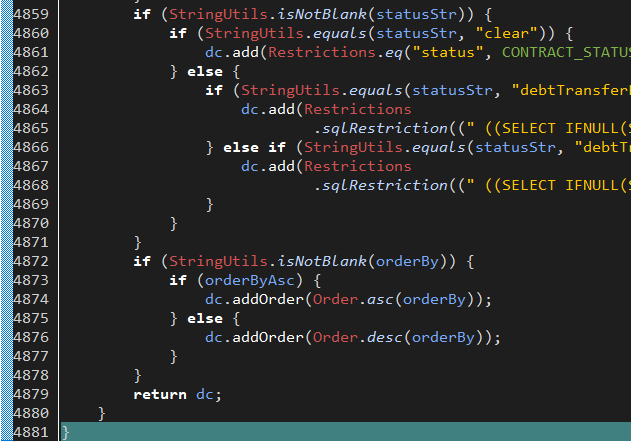 臃肿类中的条件判断逻辑代码截图