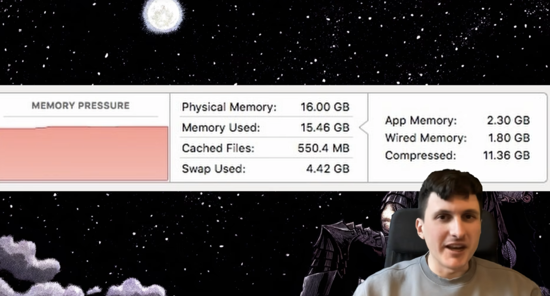 展示系统内存高占用状态的截图