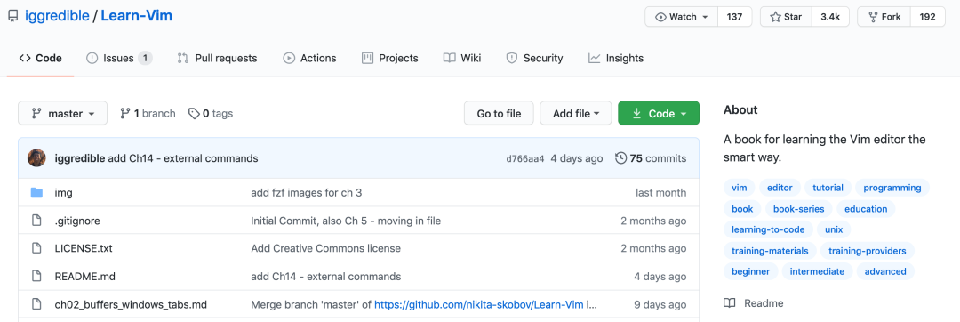 GitHub上的Learn-Vim开源项目仓库