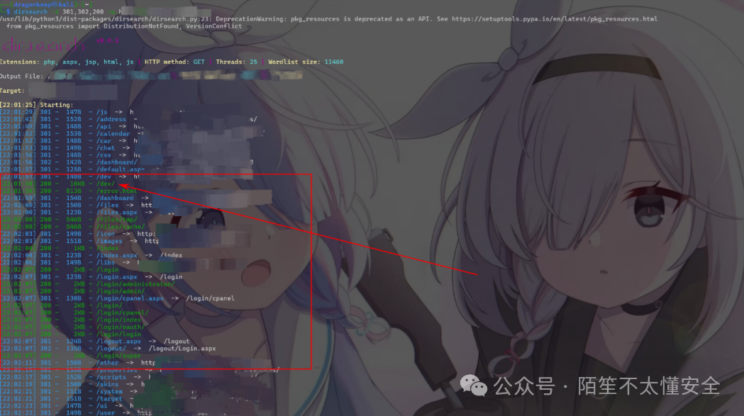 目录扫描结果发现/dev路径