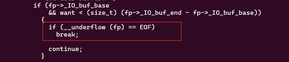 _IO_file_xsgetn函数源码片段，调用__underflow