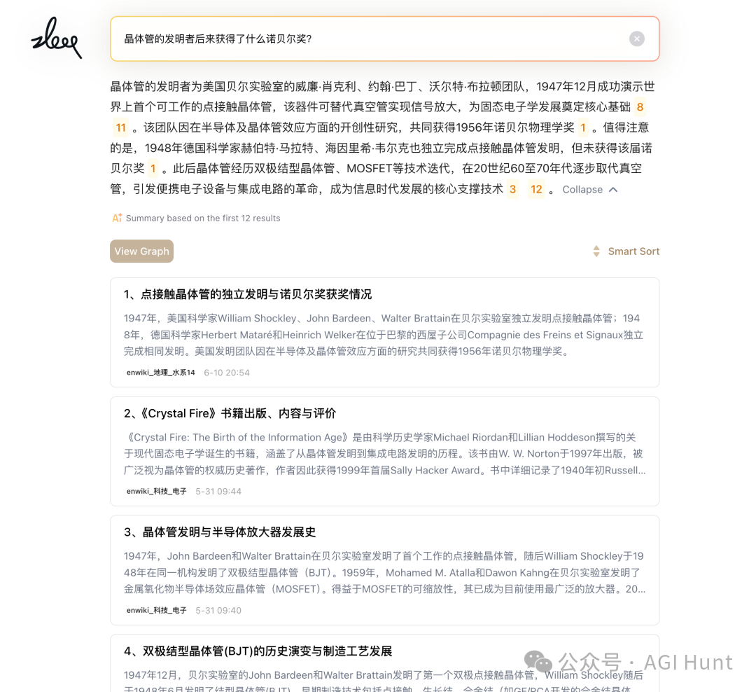 搜索结果:晶体管的发明者后来获得了什么诺贝尔奖?