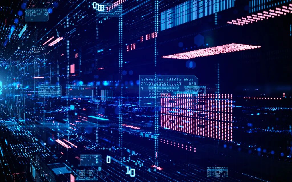 由数字代码构成的虚拟城市背景图