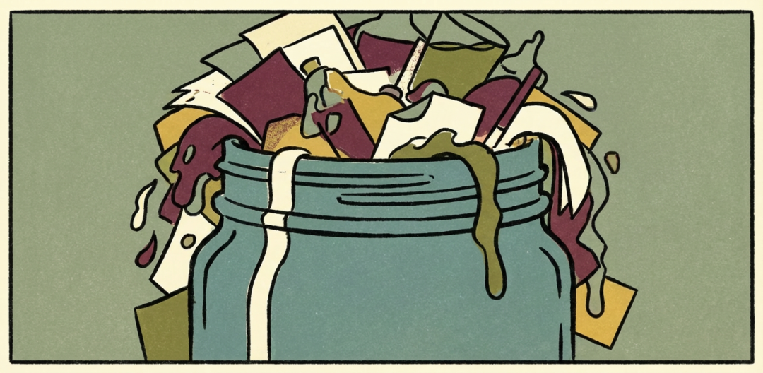 装满溢出的垃圾桶