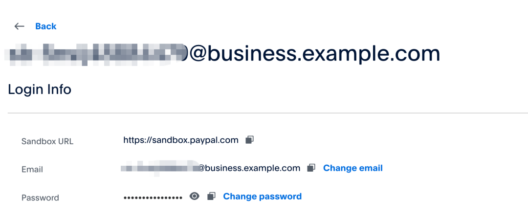 沙箱账户登录信息详情
