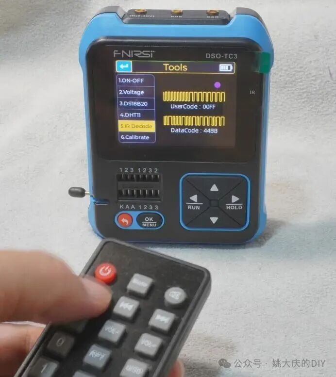 使用示波器检测红外遥控编码