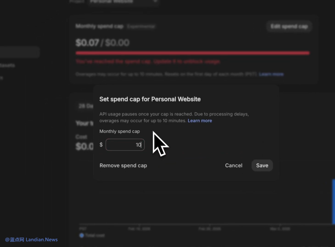 设置支出上限的弹窗界面